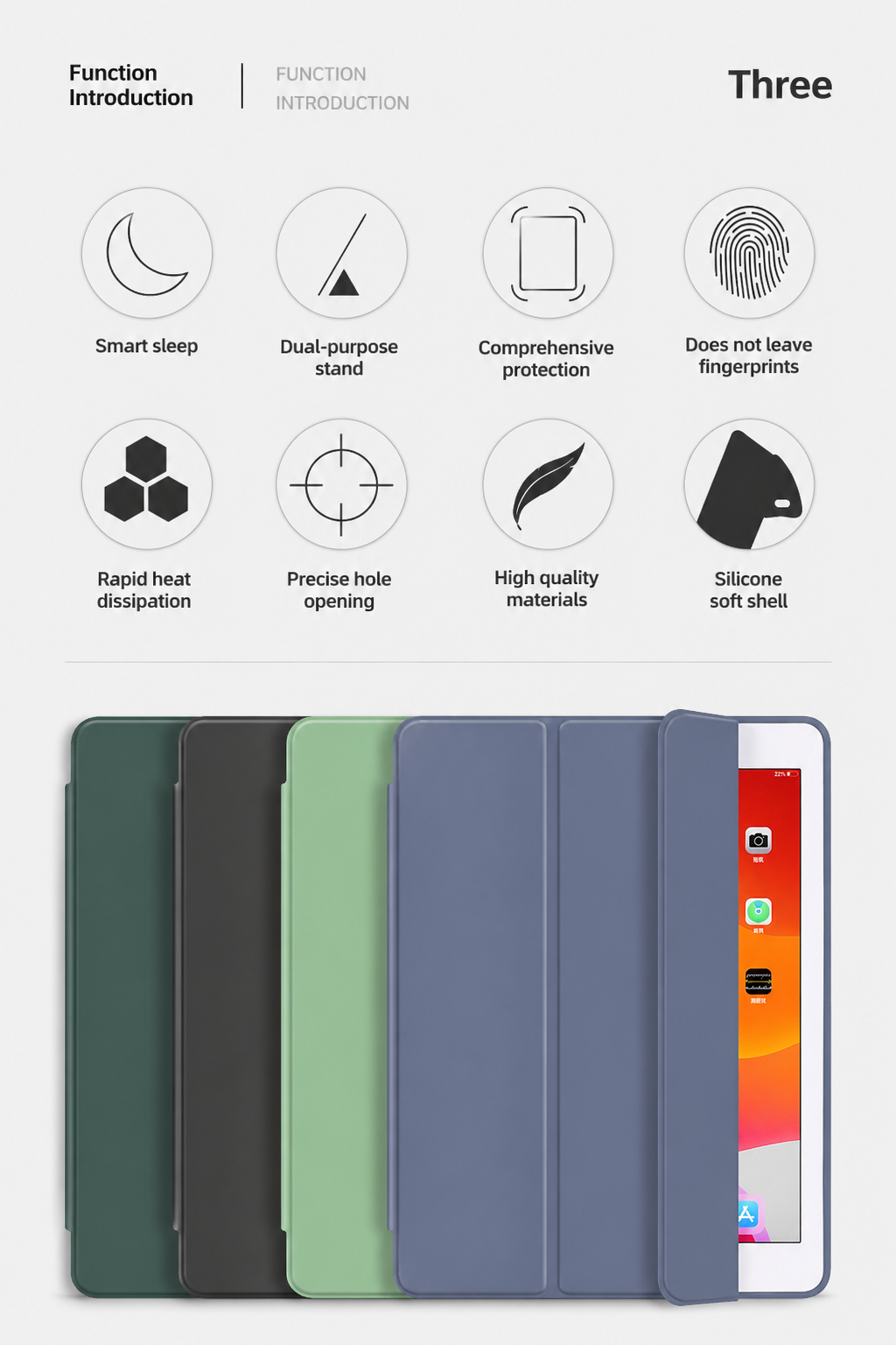 iPad 3-Fold Leather Case